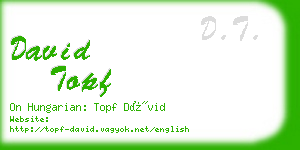 david topf business card